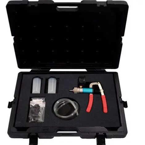 Kstools – Coffret de pompe à pression et dépression 7 pièces – Plage de mesure jusqu'à -0.7 bar / -30 Hg – Pour purge de freins et vérification carburant