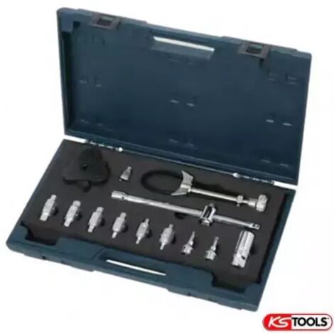 Kstools – Coffret spécial vidange 13 pièces – Douilles 4 et 6 pans – Clé à filtre 3 bras autoréglable – Alvéole mousse PU résistante