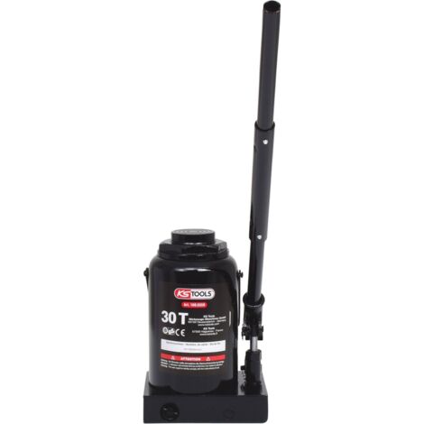 Kstools – Cric bouteille hydraulique 30 t – Hauteur de levage max. 420 mm – Soupape de surcharge – Construction en acier pour stabilité