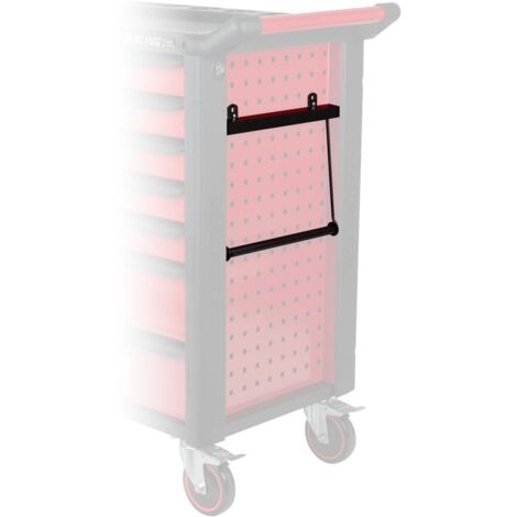 Kstools – Distributeur de papier RACINGline noir – Pour rouleaux jusqu'à Ø 350 mm – Fixation incluse – Accessoire pour servante d'atelier