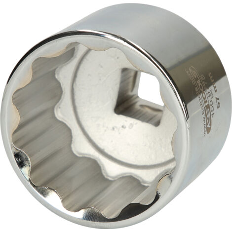 Kstools – Douille spéciale cardan 3/4' 57 mm – 12 pans – Système FlankTraction – Acier Chrome Vanadium – Finition chromée