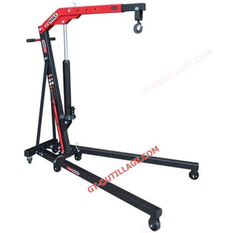 Kstools – Grue d'atelier pliante 1 tonne – Hauteur de levage max 2300 mm – Vérin hydraulique à double effet – Flèche réglable 4 positions