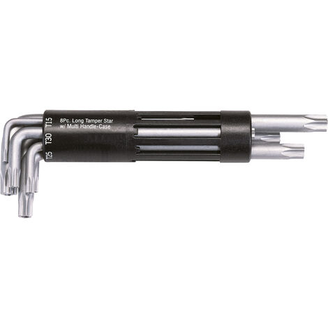 Kstools – Jeu de 8 clés mâles TORX percées longues T10 à T50 – Acier chrome vanadium – Accès facile vis difficiles – Prise en main ergonomique