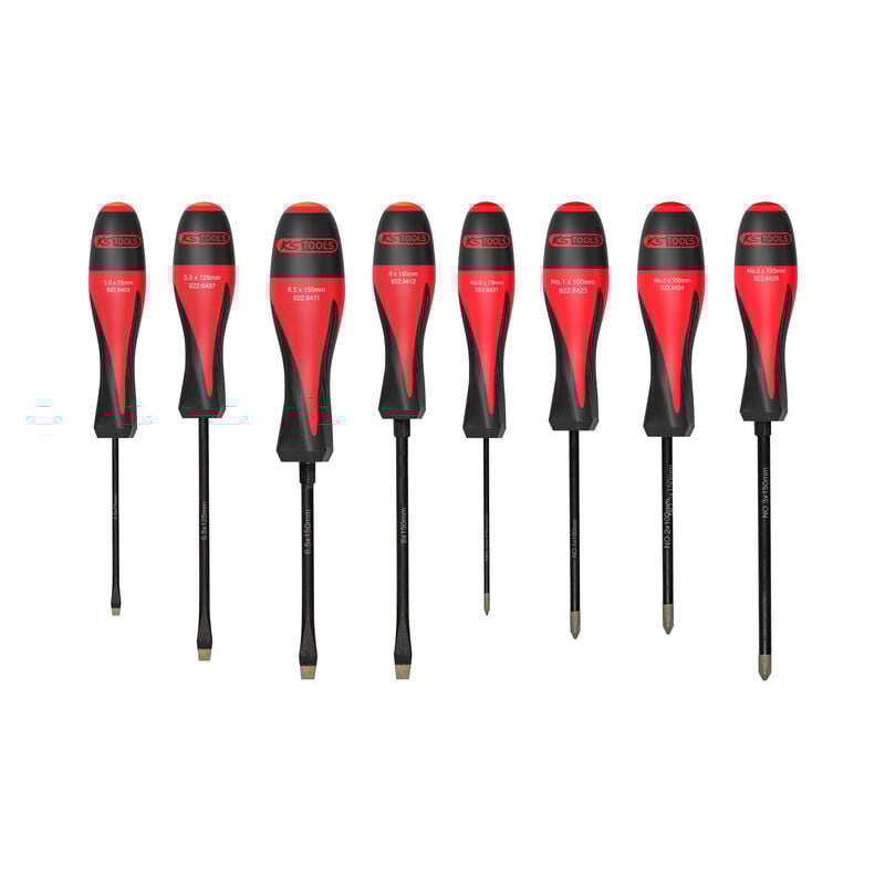Kstools - ks Tools - Jeu de 8 tournevis ULTIMATEgrip, Fente - ph - 922.6420