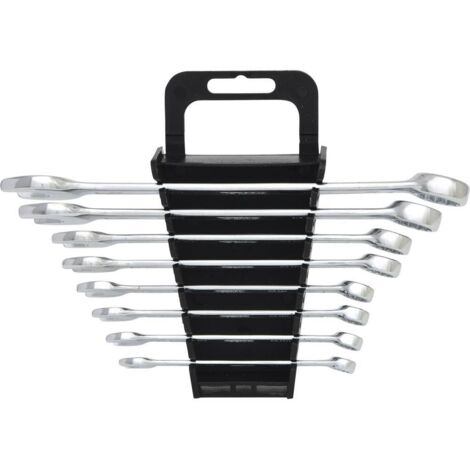 Kstools – Jeu de clés à œil à cliquet 8 pièces – Acier chrome vanadium – Forme coudée 15° pour accès facile – Dimensions 8-19 mm - C711642