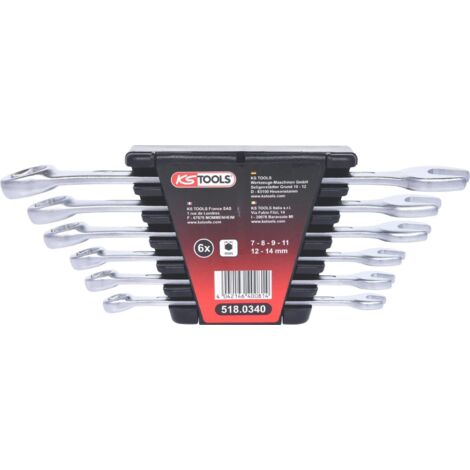 Kstools – Jeu de clés de purge de frein 6 pcs – Acier chrome vanadium – 6 pans – Taille de clé 7 à 14 mm – Accès facile aux écrous de purge