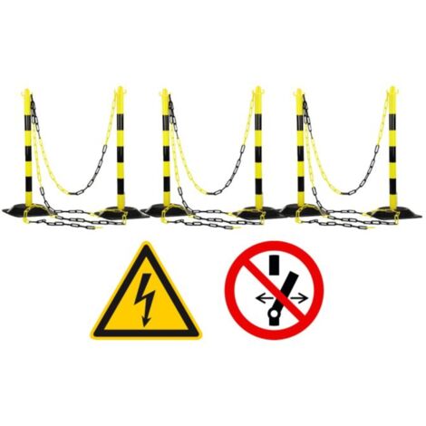 Kstools – Kit de balisage zone de travail pour véhicules électriques – 11 pièces – Chaîne 25m – Panneaux de signalisation inclus