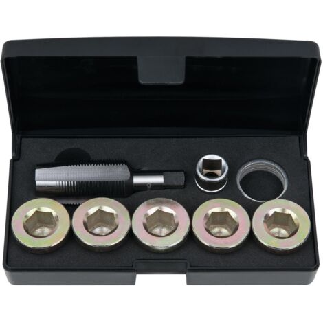 Kstools – Kit de réparation pour bouchons de vidange 12 pcs M24x1,5 – Répare filetage carters aluminium – Coffret robuste pour usage pro