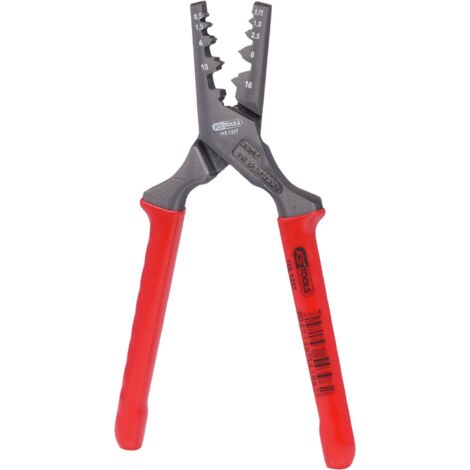 Kstools – Pince à sertir cosse 0,5-16,0 mm – Corps en acier plat – Poignée isolée – Sertissage optimal pour cosses isolées et non isolées