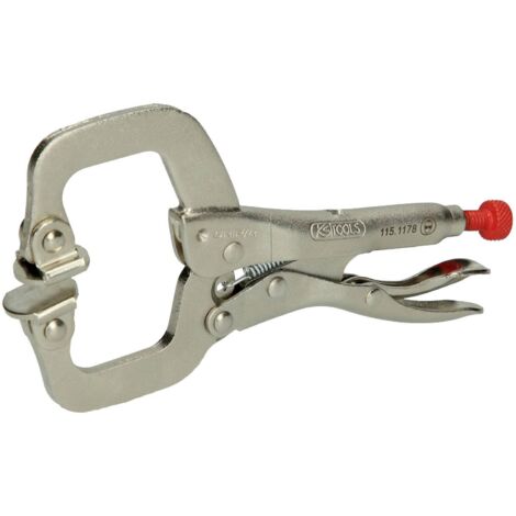 Kstools – Pince étau avec mâchoire ajustable 0-25 mm – Acier nickelé et chrome-molybdène – Longueur 125 mm – Pour soudage de profilés encombrants