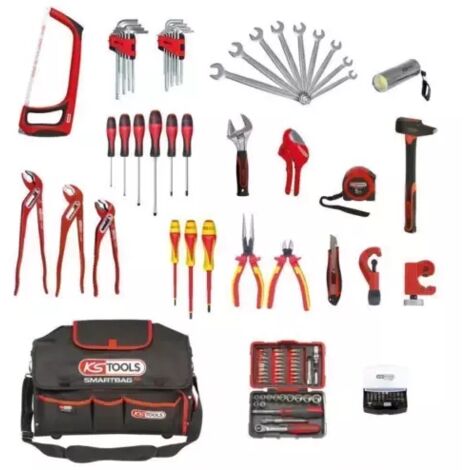 Kstools – Sac à outils bandoulière 126 pièces – Dimensions L 520 x l 250 x H 340 mm – Transport facile avec sangle rembourrée