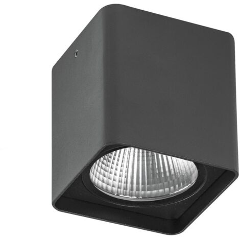 KUBA Downlight a Plafone Quadrato Antracite 20W LED 3000K IP65 - Plafoniera da Esterno in Alluminio ad Alta Resistenza - Rossini Illuminazione