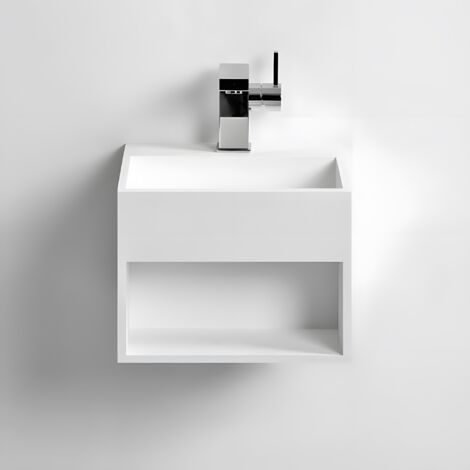 KUBE 33 - Vasque suspendue en Solid Surface 33 x 33 x 25(h) cm