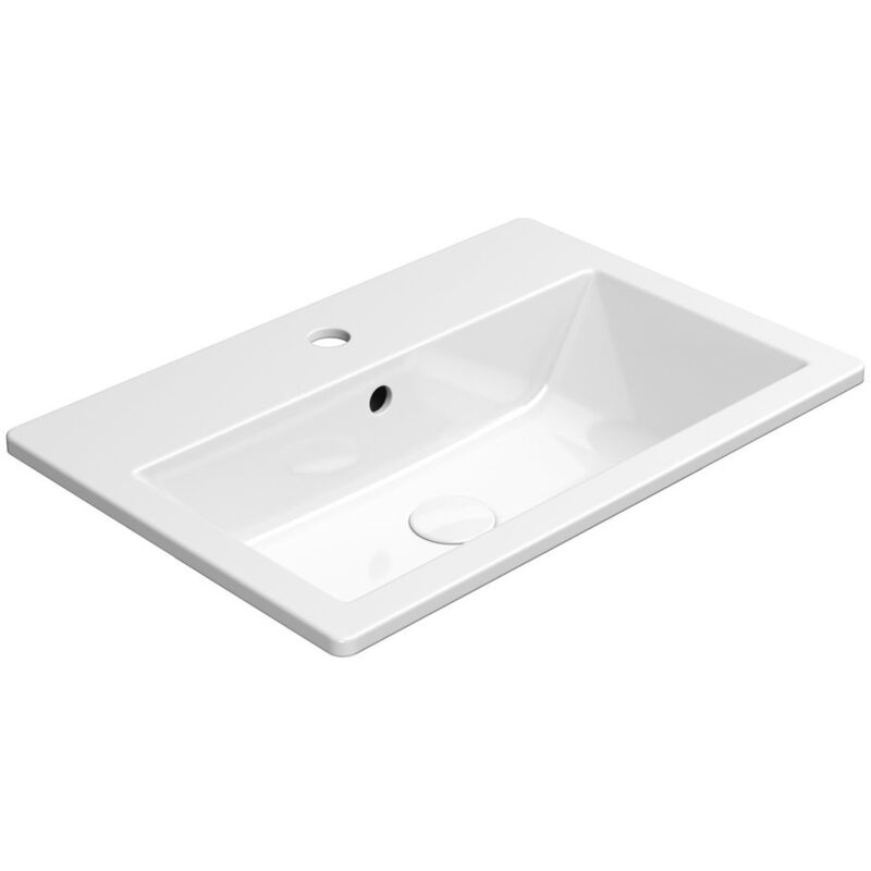GSI - kube x lavabo en céramique 58,5x40,5cm, encastré, blanc ExtraGlaze