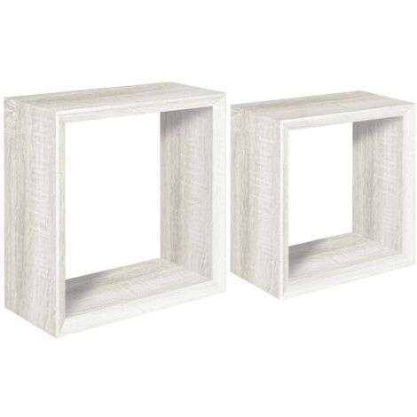 Kubischer 2er set wandregal mod. Ginevra farbe eiche gebleicht