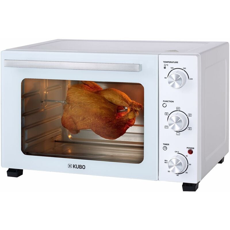 Image of Kubo - Mini forno da tavolo a convezione 35 l, 1500 w, funzione Assado, timer, temperatura regolabile, accessori, bianco