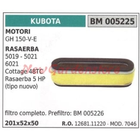 KUBOTA filtre à air GH 150-V-E moteur tracteur pelouse 5019 5021 6021 COTTAGE 48TC 005225