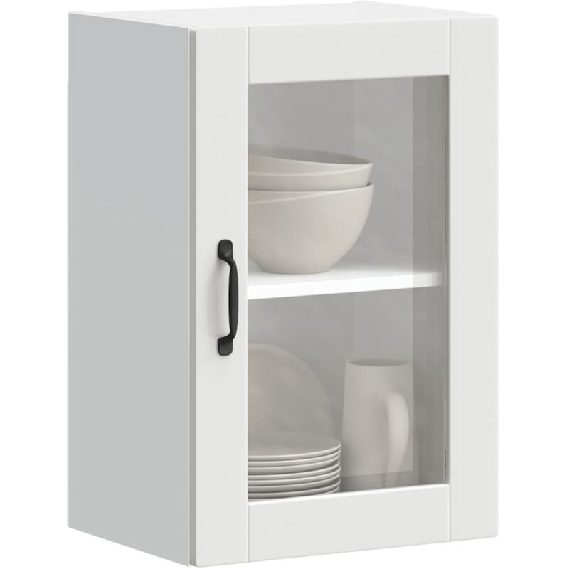 Küchen-hängeschrank Mit Glastür Porto Weiß Vidaxl