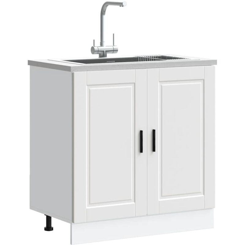 Spülenunterschrank Porto Weiß 80x46x81, 5 Cm Holzwerkstoff Vidaxl