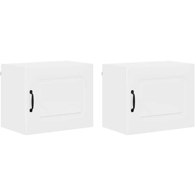 Küchenschrank Kalmar 2 Pcs Hochglanz Weiß 50 X 31 X 40 Cm Vidaxl