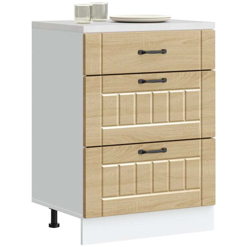 Küchen-unterschrank Lucca Sonoma-eiche Holzwerkstoff - Vidaxl