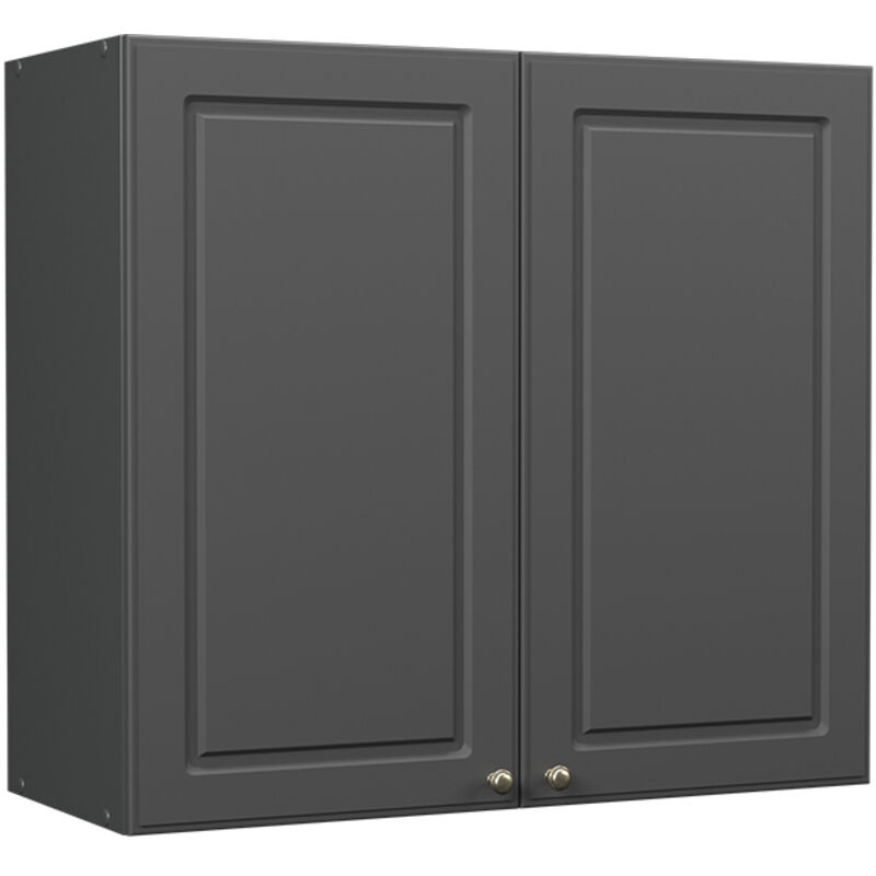 Küchenglasschrank Fame-line, Anthrazit-gold Landhaus, 80 Cm, Vicco