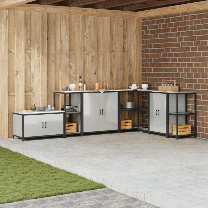 Küchenlageregal Mit Regal Silber Galvanisierter Stahl Vidaxl