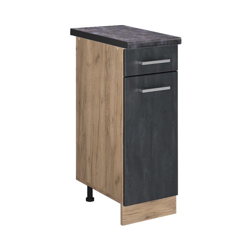 Küchenunterschrank R-line, Schwarz Beton, 30 Cm Ap Anthrazit Vicco