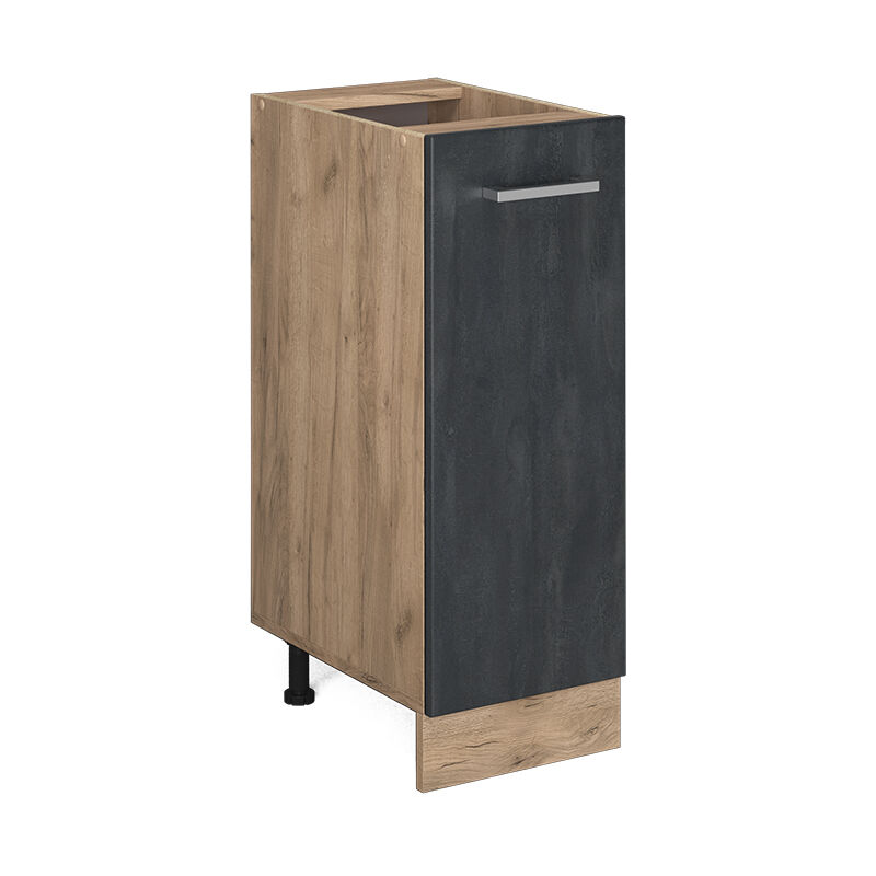 Unterschrank R-line, Schwarz Beton, 30 Cm Ohne Arbeitsplatte Vicco