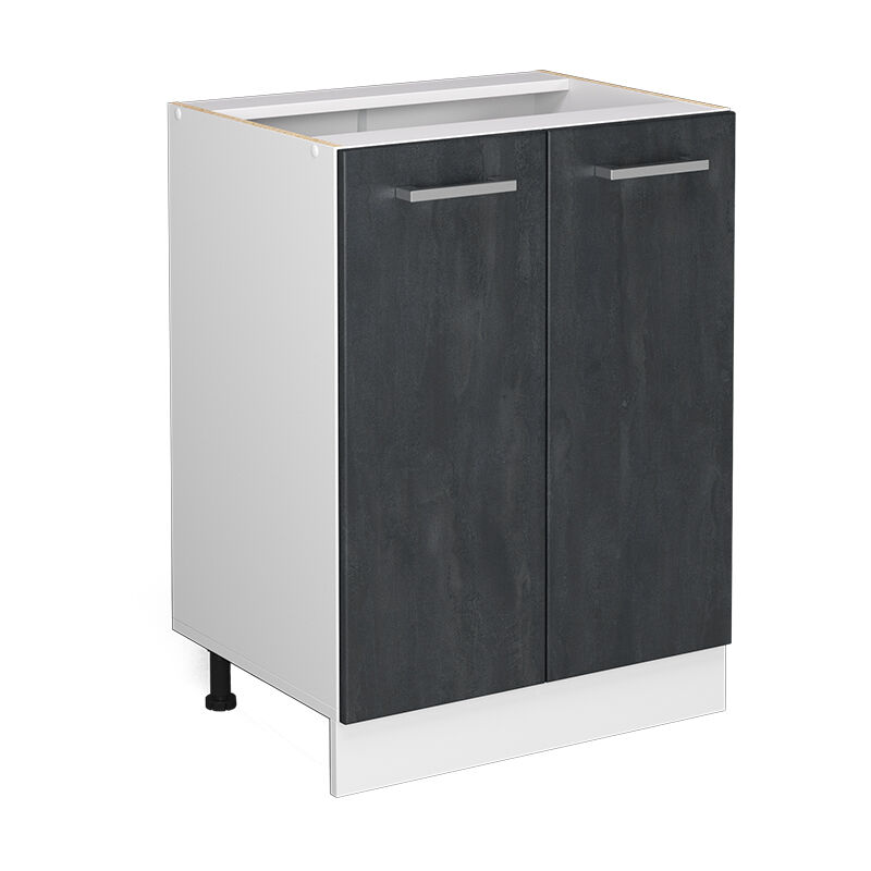 Vicco - Küchenschrank R-line, Schwarz Beton, 60 Cm Ohne Arbeitsplatte