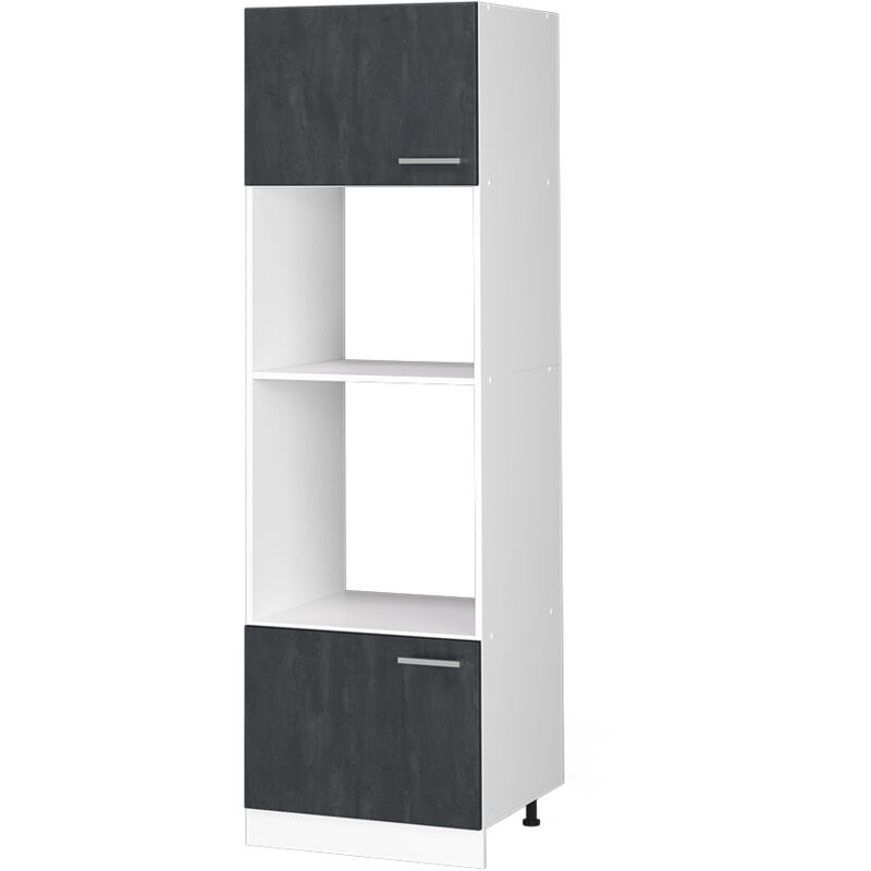 Vicco - Mikrowellenschrank R-line, Schwarz Beton, 60 Cm Ohne Arbeitsplatte