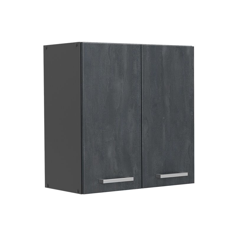 Vicco - Küchenoberschrank R-line, Schwarz Beton, 60 Cm