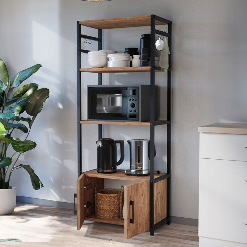 Küchenregal Arhuni 139x56x30 Cm Eichenoptik [en.casa]