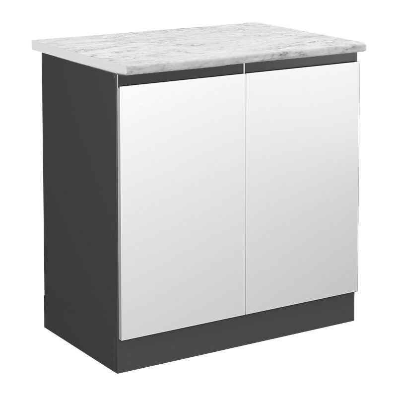 Vicco - Spülenunterschrank R-line, Weiß, 80 Cm Ap Marmor