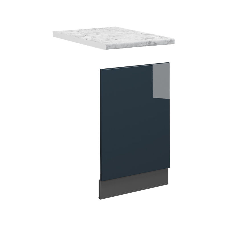 Vicco - Frontblende Fame-line, Dunkelblau Hochglanz, 45 Cm, Ap Marmor