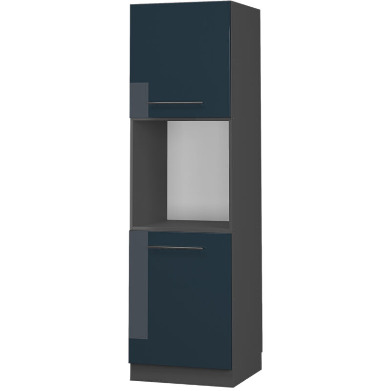 Vicco - Küchenschränke Fame-line, Dunkelblau Hochglanz, 60 Cm Offen
