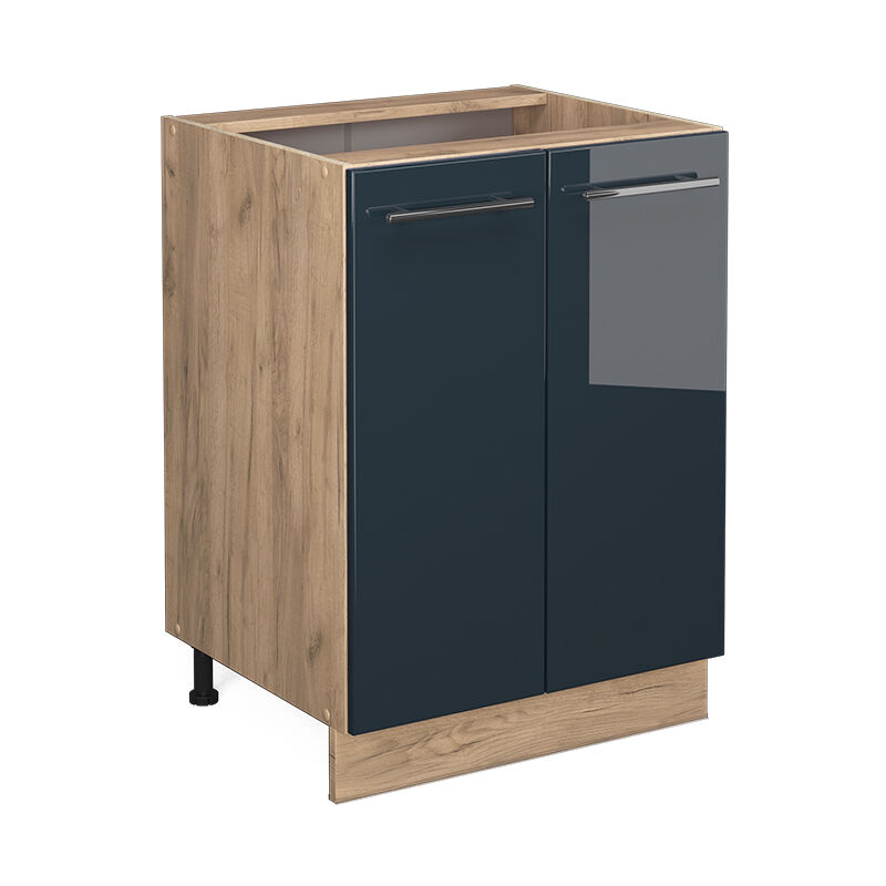 Vicco - Unterschrank Fame-line, Dunkelblau Hochglanz, 60 Cm Ohne Arbeitsplatte
