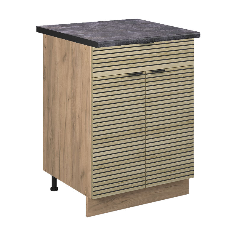 Schubunterschrank Fame-line, Eiche Paneel, 60 Cm Mit Schublade, Ap Anthrazit Vicco