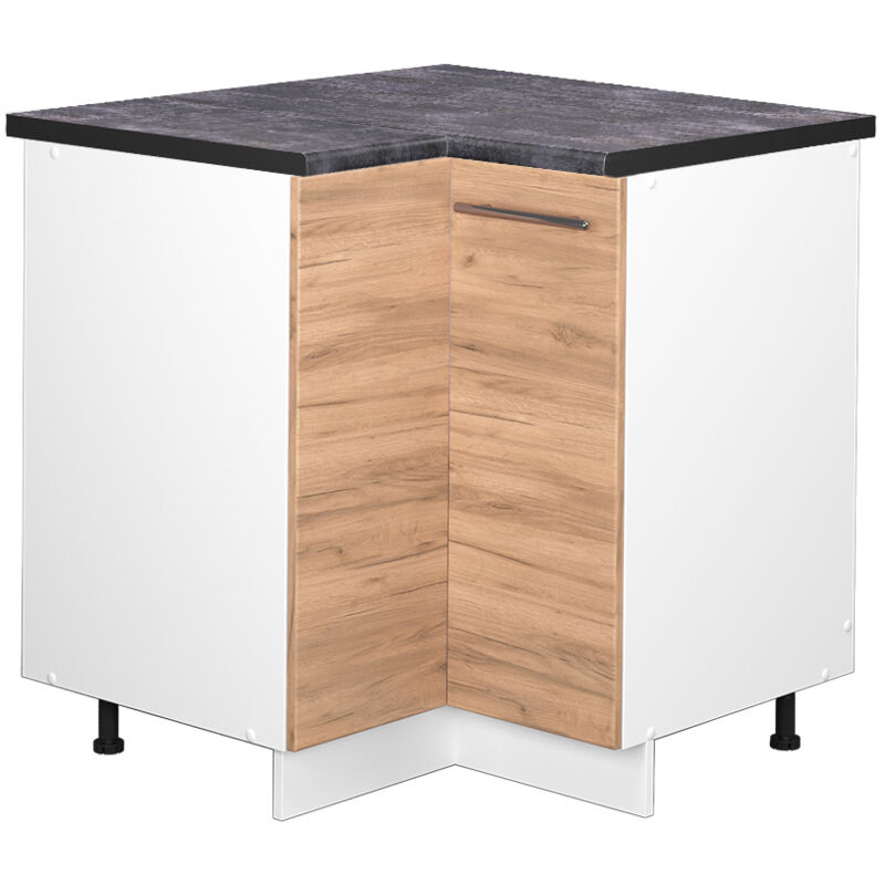 Vicco - Eckunterschrank Fame-line, Goldkraft Eiche, 80.5 Cm, Ap Anthrazit