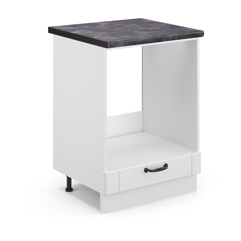 Vicco - Herdumbauschrank Fame-line, Weiß Landhaus, 60 Cm , Ap Anthrazit