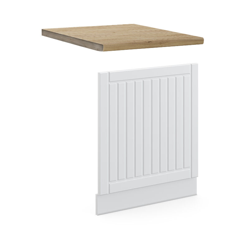 Vicco - Frontblende Fame-line, Weiß Landhaus, 60 Cm , Ap Eiche