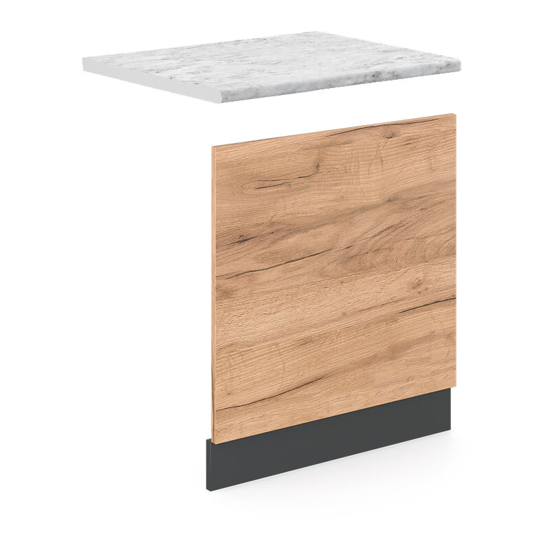 Vicco - Frontblende R-line, Goldkraft Eiche, 60 Cm , Ap Marmor
