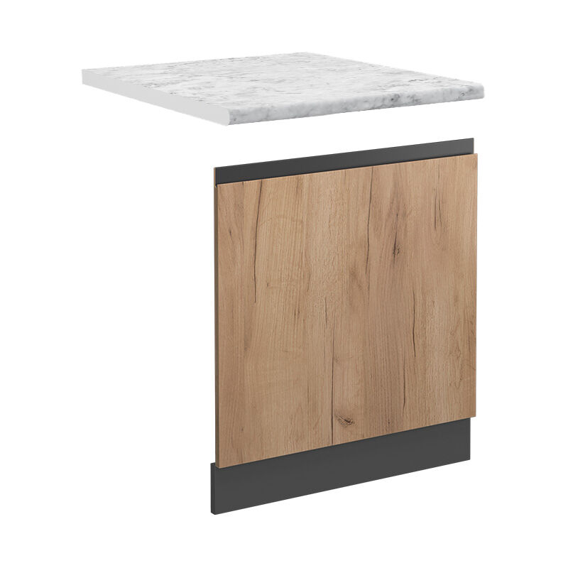 Frontblende R-line, Goldkraft Eiche, 45 Cm , Ap Marmor, Vicco