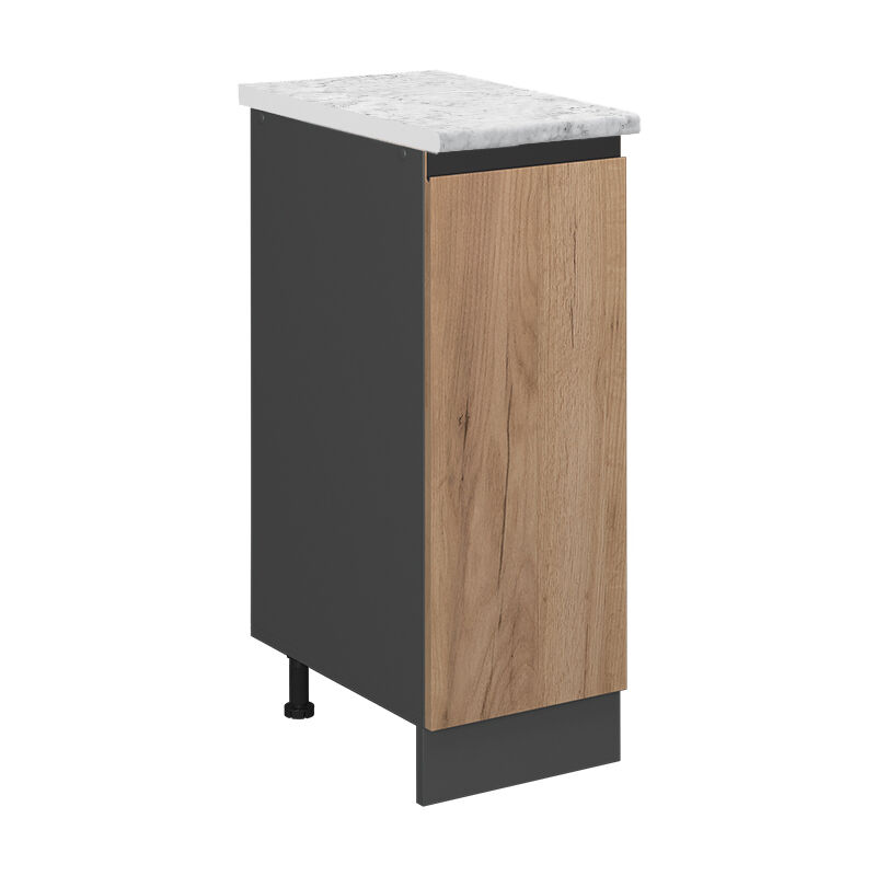 Vicco - Apothekerschrank R-line, Goldkraft Eiche, 30 Cm Ap Marmor