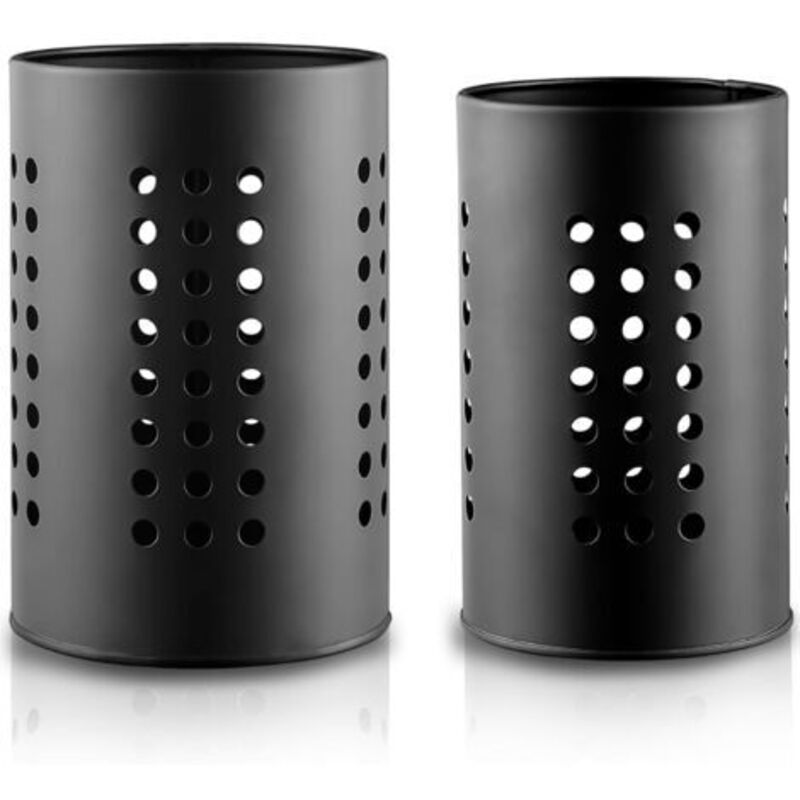 Xisrens Schwarz Küchenutensilienhalter Für Die Arbeitsplatte, 2Er-Pack, Er Edelstahl-Besteckkorb, Eleganter Organizer Im Landhausstil Und Küchendekoration