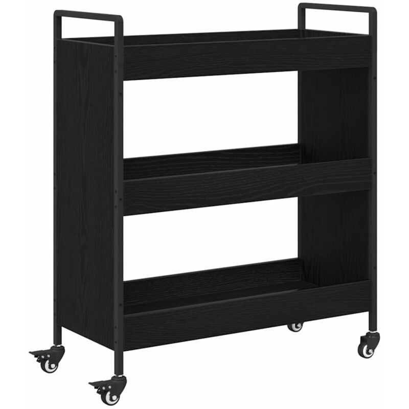 Küchentrolley Schwarze Eiche 70 X 30 X 82 Cm Holzwerkstoff Vidaxl