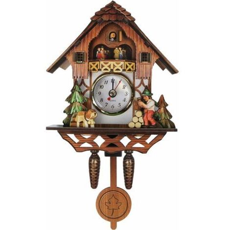Kuckucksuhr Schwarzwaldhaus mit Quarzwerk und Kuckucksruf, ein