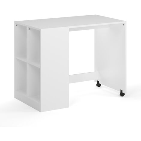 Kudl - Kids Under Desk with Built in Side Storage - MDF/Wood -  L52.5 x W90 x H71 cm - White