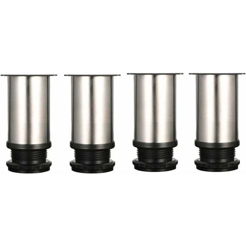Kueatily - 4 Pieds Réglables 8 cm De Hauteur épaissir les pieds d'armoire Pieds de table Pieds de meubles, Acier inoxydable brossé, Hauteur réglable
