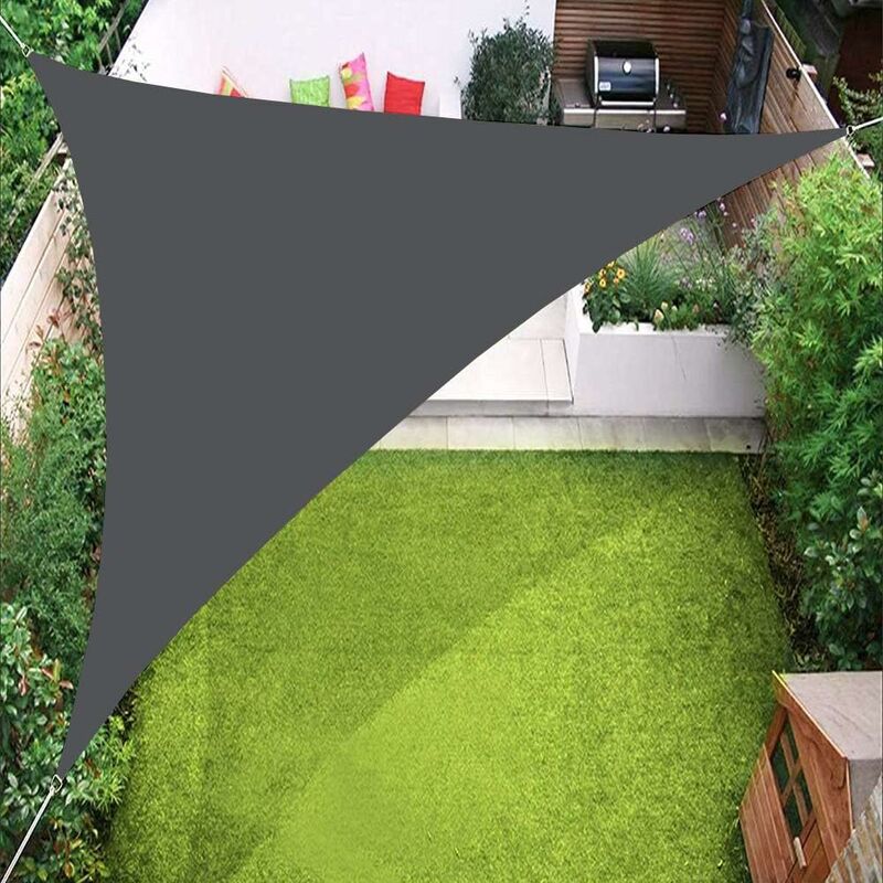 Auvent Triangulaire de voiles d'ombrage, Couverture d'auvent de Bloc UV de 98% pour la Cour extérieure de Jardin de pelouse de Patio 3 m-Fei Yu